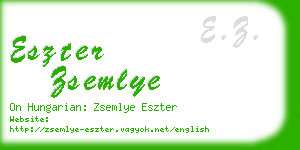 eszter zsemlye business card